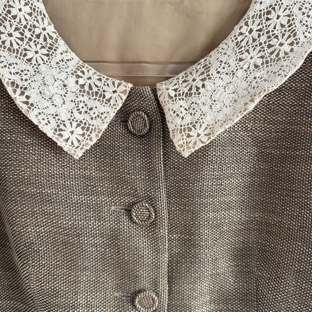 WOMENS VINTAGE ▪️ LACE TRIM TOP ( 0-2)
